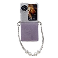 เคส N2Flip N3Flip แบบนิ่มเงางามสำหรับออปโป้ไฟนด์ N3แบบฝาพับ N2พร้อมเคสโทรศัพท์โซ่ดีไซน์ทันสมัยสุดหรู