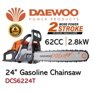 Daewoo DCS6224T 24" 2 Stroke Gasoline Chainsaw ( 61.5cc ) With Guide Bar &amp; Chain