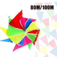 Colorful Triangle Flag 100 Meters Fabric Flag Party Flag Bunting Triangle Flag Colored Fabric Triang