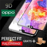 TEMPERED GLASS OPPO A92 Reno6.4 A1k A3s A5s A7 F11 F1plus F7 A57 F3 R17pro F11pro tg full BLACK 9D