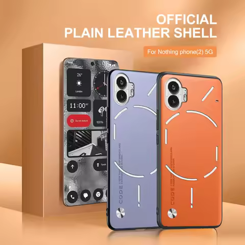Plain Skin Leather Shockproof Protection Case For Nothing Phone (2) (1) 2 1 Phone2 Phone1 Two Soft S