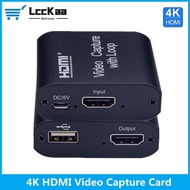 bwmkd9 LccKaa 4K Loop HDMI Capture Card Placa de Video Recording Plate Live Streaming USB 2.0 1080p Grabber for PS4 Game DVD Camera