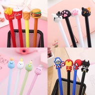 1pc Alat Tulis Pen Kartun Comel Cartoon Gel Pen 0.5mm Black Pen Cute Cat Super Hero Pen  School Stat