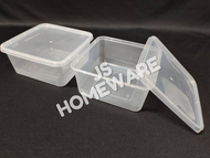 SQ1500 Square Plastic Disposable Food Container (50pcs+-)