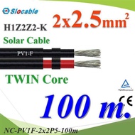 NC 100 Meters Solar Wire PV1 H1Z2Z2-K 2x2.5 Sq.mm. DC Cable Double Line..