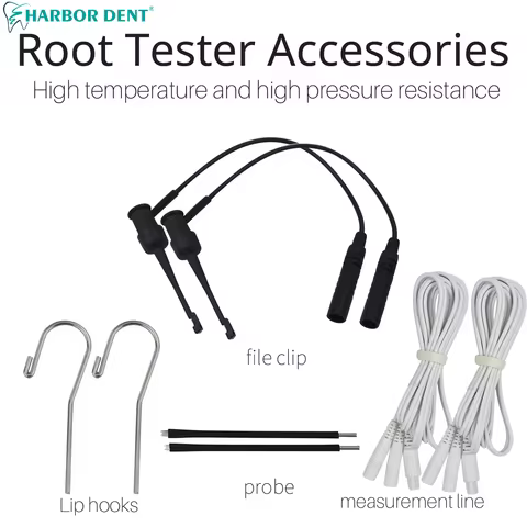 2Pcs Dental Apex Locator Wire File Clip Probe Lip Hooks 2 Hole Measurement Line Root Dentisty Endodo