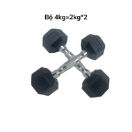 Bộ Tạ Tay Lục Giác Bằng Gang Bọc Cao Su Từ 4Kg - 20Kg Tay Cầm Mạ INOX & Nhám Chống Trượt