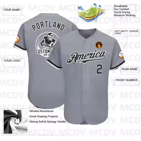 Custom Gray Black-White Authentic Baseball Jersey