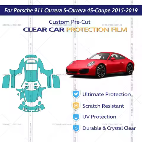 For Porsche-911-Carrera-S-Carrera-4S-Coupe-2015-2019 Pre-Cut Paint Protection Film PPF Transparent C