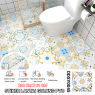 Stiker Lantai Kamar Mandi Tahan Air PVC Stiker Perekat Diri Wallpaper Dinding Dekorasi Menebal 2m