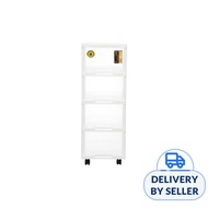 Citylife 4 Tier Comfort Cabinet with Wheels 72L Clear