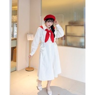 BB CHUBBY 2 Colors Large Size Long Version Shawl Windbreaker Dress Shirt One Piece Dress Woman