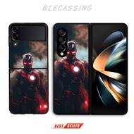Hardcase Casing Samsung Galaxy Z Flip Fold 6 5 4 3 5G Cover Iron Man BC615