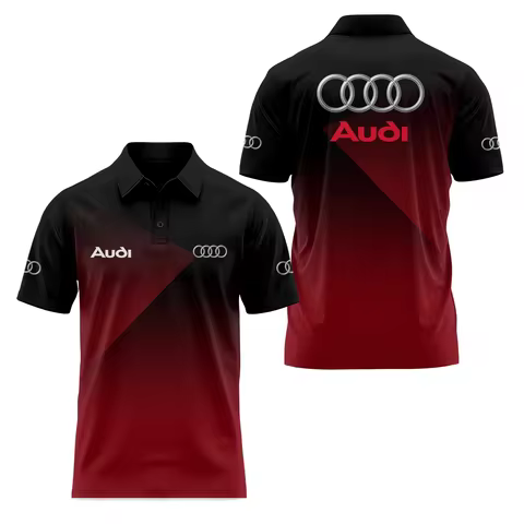 2026 High-Quality Short-Sleeved Polo Shirt 3D Printed Audi 4S Fast Dry Sport Collar T-Shirt for Stor