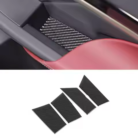 Car Door Storage Box Slot Mats Sticker For BMW 5 Series i5 G60 2024 2025 Soft Carbon Fiber Decoratio