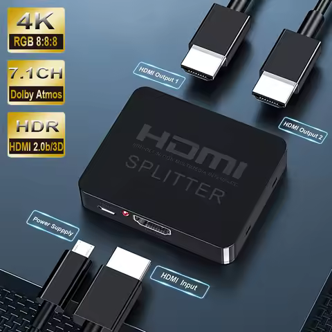 2026 4K 60Hz HDR HDMI 2.0 Splitter 1x2 Splitter HDMI 2.0 4K Support HDCP 2.2 UHD HDMI Splitter 2.0 S