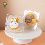 QIUJU 50pcs Packaging Box Transparent Moon Cake Baking Wedding Party DIY Egg Yolk Crisp Packaging