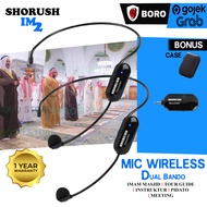 Shorush IM 2 Mikrofon Mic Clip On Wireless Presentasi Tur Imam Masjid Musholla Microphone Dual Bando