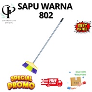 MERAH Pusapu Broom 802 Red Yellow Blue Combination Plastic Broom Floor Broom - C8