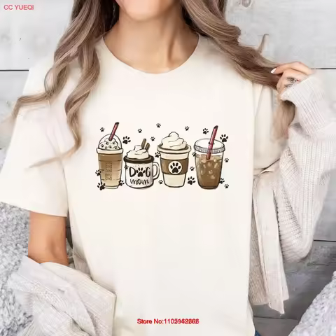 Dog Mum Coffee T Shirt Christmas Latte Lovers Owner Walking vintage Washed Breathable Slightly Versa