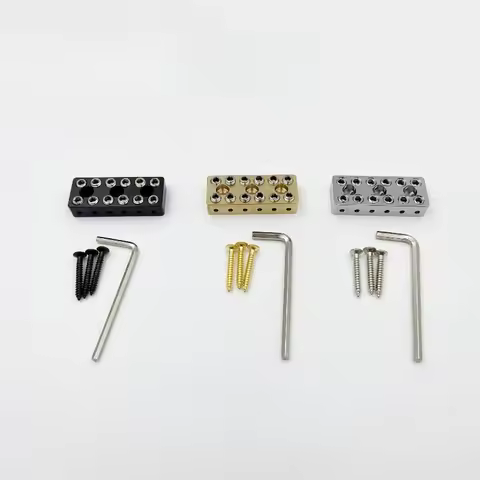 6-String Brass Locking Nut for Headless Electric Guitar, Headless Guitar String Retainer Saddle