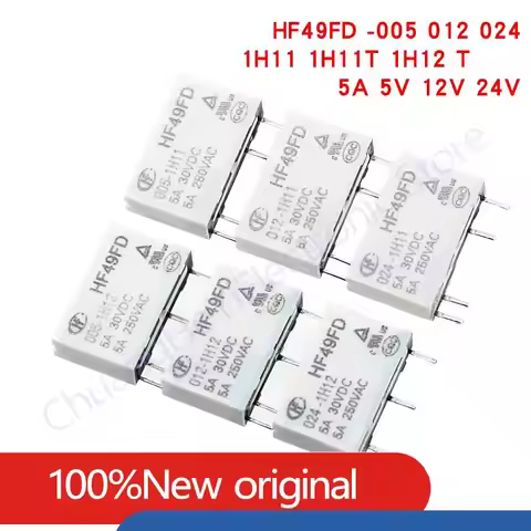 5Pcs HF49FD Industrial RelayS HF49FD-005-1H11 HF49FD-012-1H11 HF49FD-024-1H11 1H12 5A 4PIN 5V 12V 24