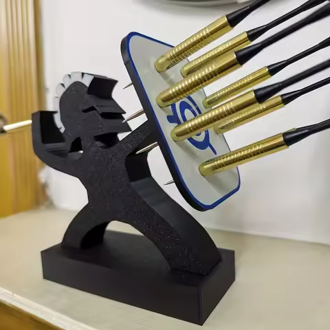 9-Slot Spartan Warrior Dart Holder Stand - Heavy-Duty Dart Board Organizer, Home Bar & Greek-Themed 