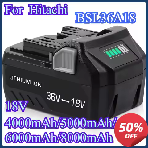 6000mAh/8000mAh 18V/36V Battery for Metabo HPT（Hitachi） MultiVolt Battery 371751M 372121M BSL36A18 B