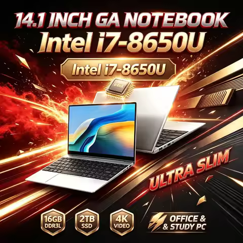 Intel Core i7 8650U 14.1 Inch Ultra Slim Laptop 4C8T 1.9 4.2GHz 32GB RAM 2TB SSD Gaming PC Gamer Off
