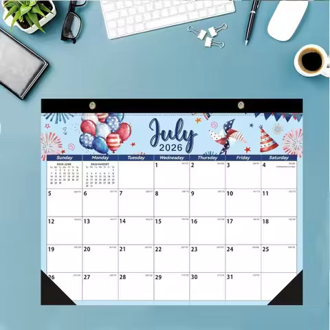 Thick Paper English Calendar Hook Hanging Holidays Marked 18 Months Calendar July 2026-December 2027