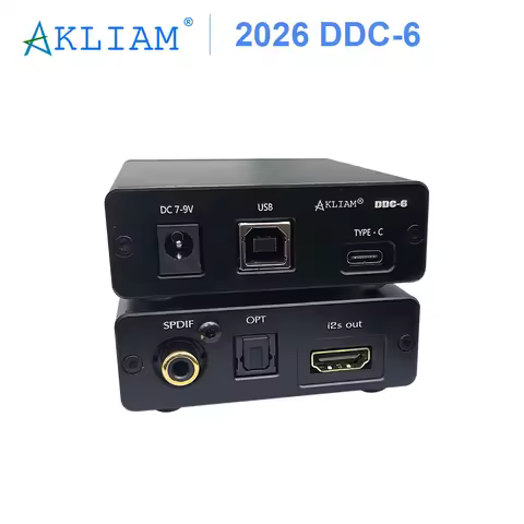 AkLIAM 2026 Version DDC-6 CRYSTEK CCHD 957-25 XMOS XU316 USB Digital Interface DSD512 PCM768 I2S Out