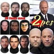 2Pcs 3D Printed Celebrity Balaclava Funny Face Mask UV Protection Sunscreen Ronaldo Messi Mr. Bean I