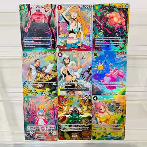 One Piece 9Pcs (Roronoa Nami Sugar Buggy Rebecca) Holographic Texture Cards Perfect Condition DIY Pr