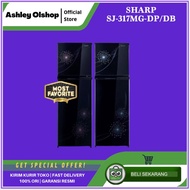 Kulkas Sharp 2 Pintu SJ317MG Sharp SJ-317MG-DB/DP Tempered Glass Door