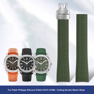 21mm Soft Rubber Watch Band Aquanaut For Patek Philippe Silicone 5164A 5167A 5168A  Folding Buckle H