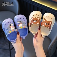 AMILA Crocs เด็ก เด็กผู้ชายในร่มและกลางแจ้ง กันลื่นพื้นหนา ชายหาดเด็กอเนกประสงค์ รองเท้าหัวแหลม