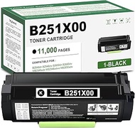 B251X00 Toner Cartridge (with chip) Replacement for Lexmark B2546 B251X00 Black Toner Cartridge for