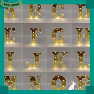 Top (Letter V - Number 9) Decorative Battery Led Letter Lamp / Letter Lamp Battery - Gold