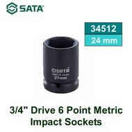 SATA 34512 Shock Wrench 24 mm 3/4 Inch Dr. 6 PT Metric Impact Socket