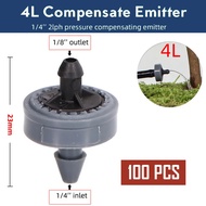 100 Pcs 2L 4L 8L Steady Flow Dripper Pressure Compensating Emitter Durable Drip Irrigation Water Reg