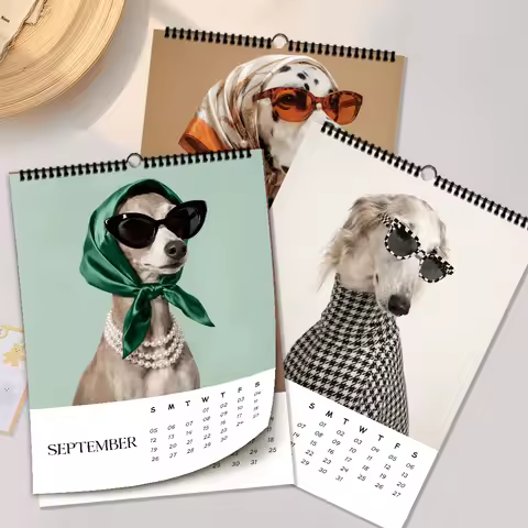 1pc 2027 Wall Calendar, Modern Fashion Dog Theme, 12-Month Monthly Planner, Perfect Gift for Birthda