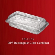 OP-L163 OPS Clear Rectangular Disposable Container with lock * Bekas Plastik untuk Kek/Kuih/Desert