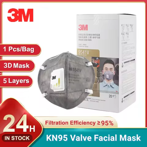 3M Reusable Mask 9541V/9542V Approved Mascarilla with Valve Organic KN95 Gas Safety Individual Packa