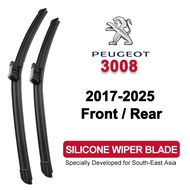 Car Wiper Blade for Peugeot 3008 2017-2025 front rear silicone windshield wiper blade