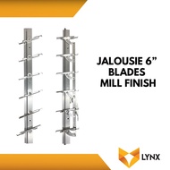 Jalousie Frame 6 Blades for Louver Window 1 Pair