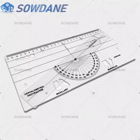 Dental Guide Plate Dental Cephalometric Ruler X-ray Protractor Dentist Measure Tool Ruler Acrylic Au