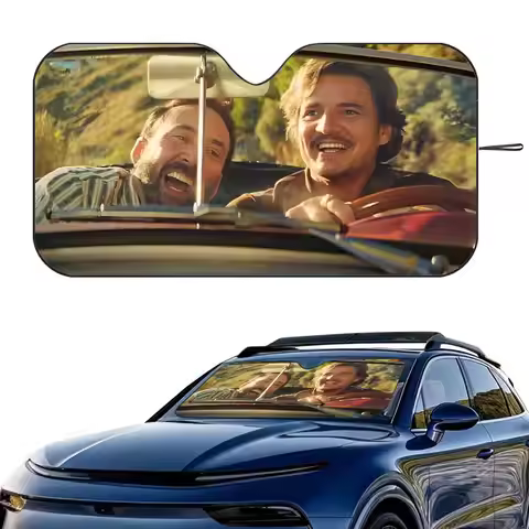 P-Pedro Pascal Car SunShade Windshield Foldable Three-layer Insulation Sunshade By Suction Cup Block