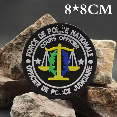 Force de pd national courses officier Tactical PVC Patch with Hook and Loop Backing for Backpacks Cl