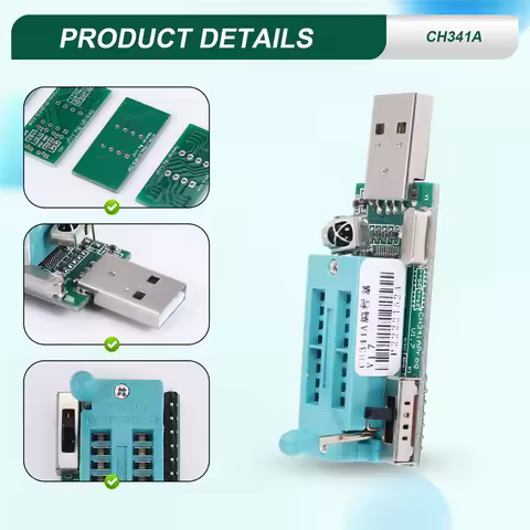 New Tech Ch341A Programmer V1.7 1.8V Level Shift W25Q64Fw W25Q128Fw Gd25Lq64