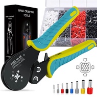 Ferrule Crimping Tool Kit,WOZOBUY 16-4N Square Crimping Tools, Ratchet Jaw Wire Crimping Pliers AWG 